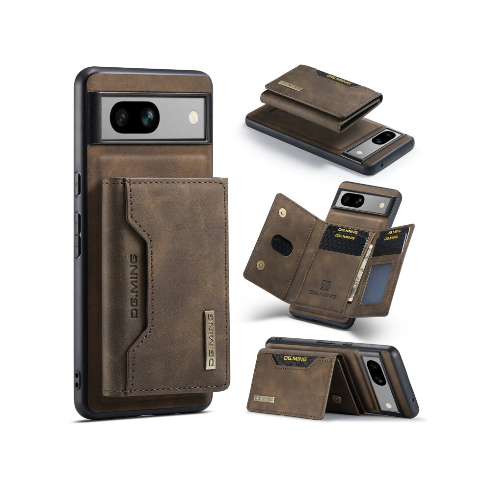 For Google Pixel 7A Dg.ming M2 Series 3-Fold Multi Card Bag Magnetic Phone Case(Coffee) 740390256495