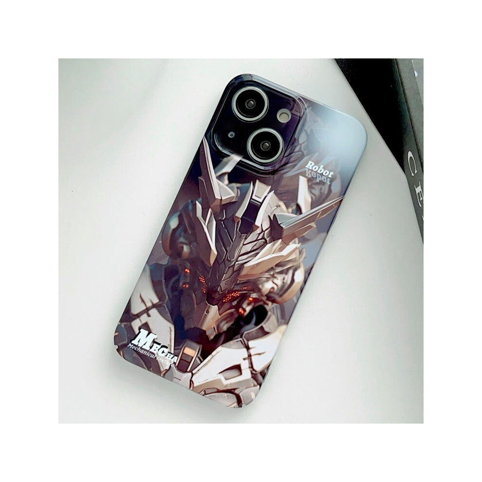 For Iphone 14 Painted Pattern Precise Hole Pc Phone Case( Robot) Golden 740390299201