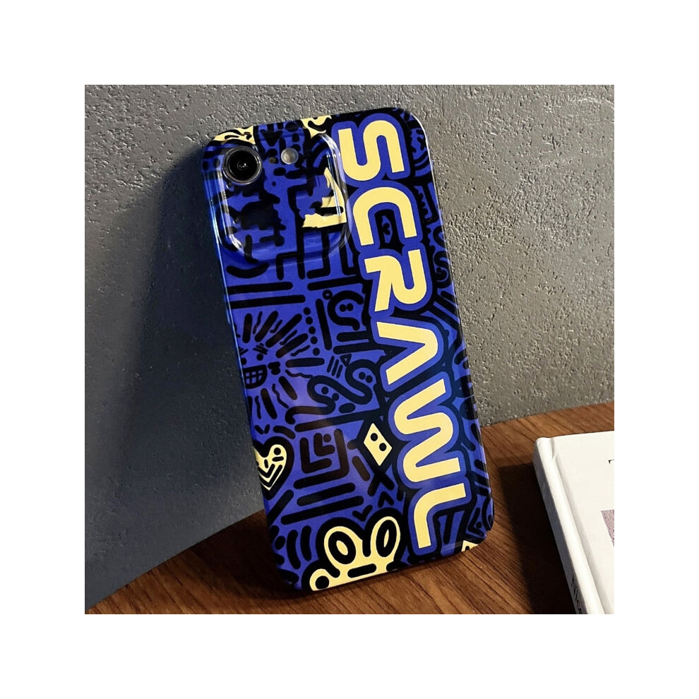 For Iphone Se 2022 / 2020 / 8 / 7 Painted Pattern Precise Hole Pc Phone Case( Scr) Blue 740441806716