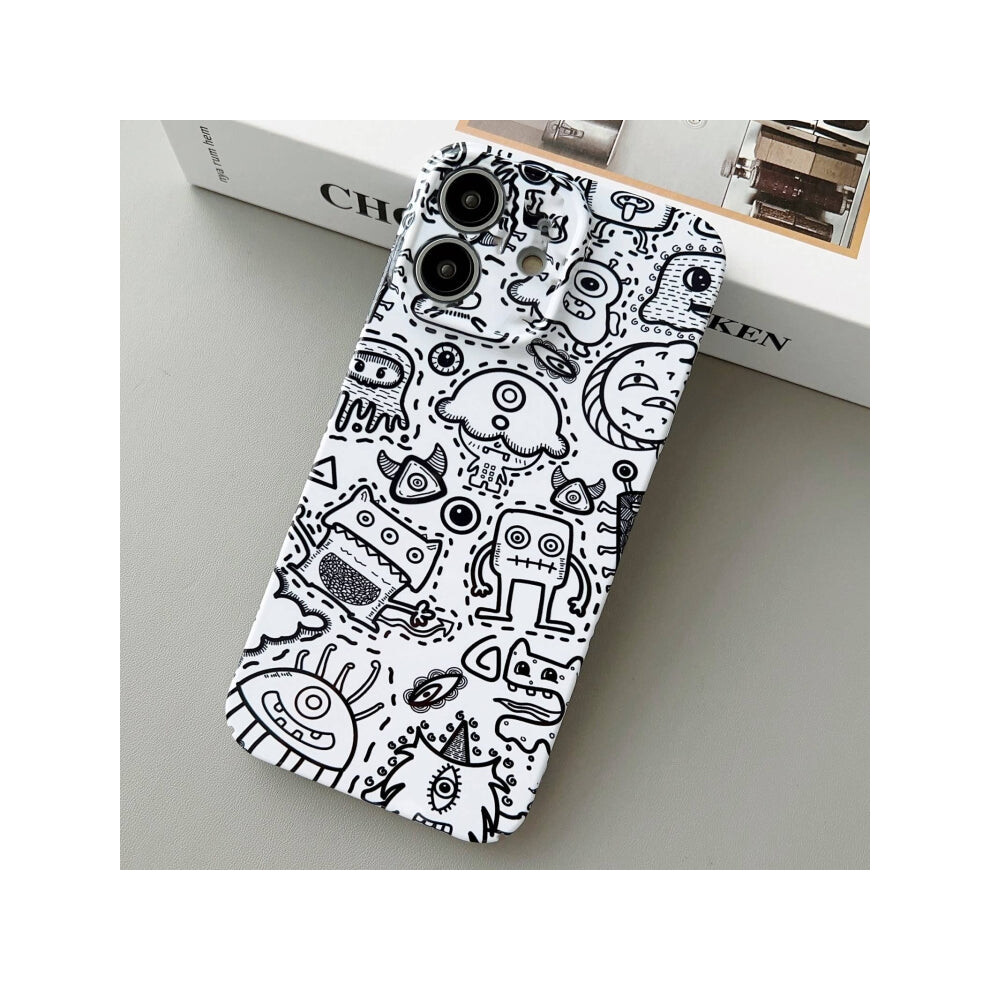 For Iphone 11 Painted Pattern Precise Hole Pc Phone Case(Block Monster) 740441806723