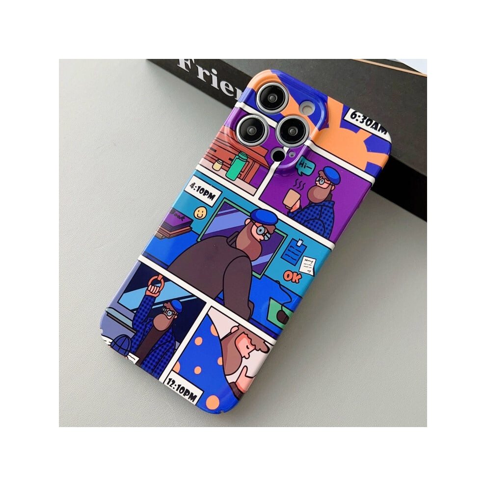 For Iphone 13 Pro Max Painted Pattern Precise Hole Pc Phone Case(Working Uncle) 740390298839