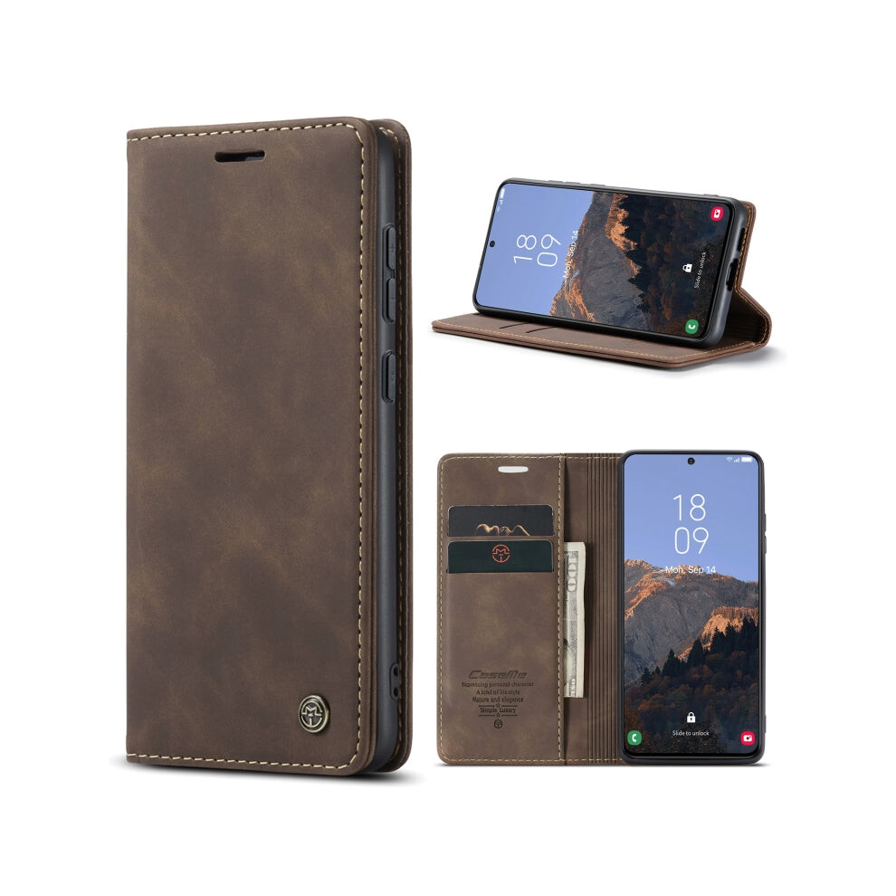 Caseme For Samsung Galaxy S23 5G 013 Multifunctional Horizontal Flip Leather Phone Case(Coffee)