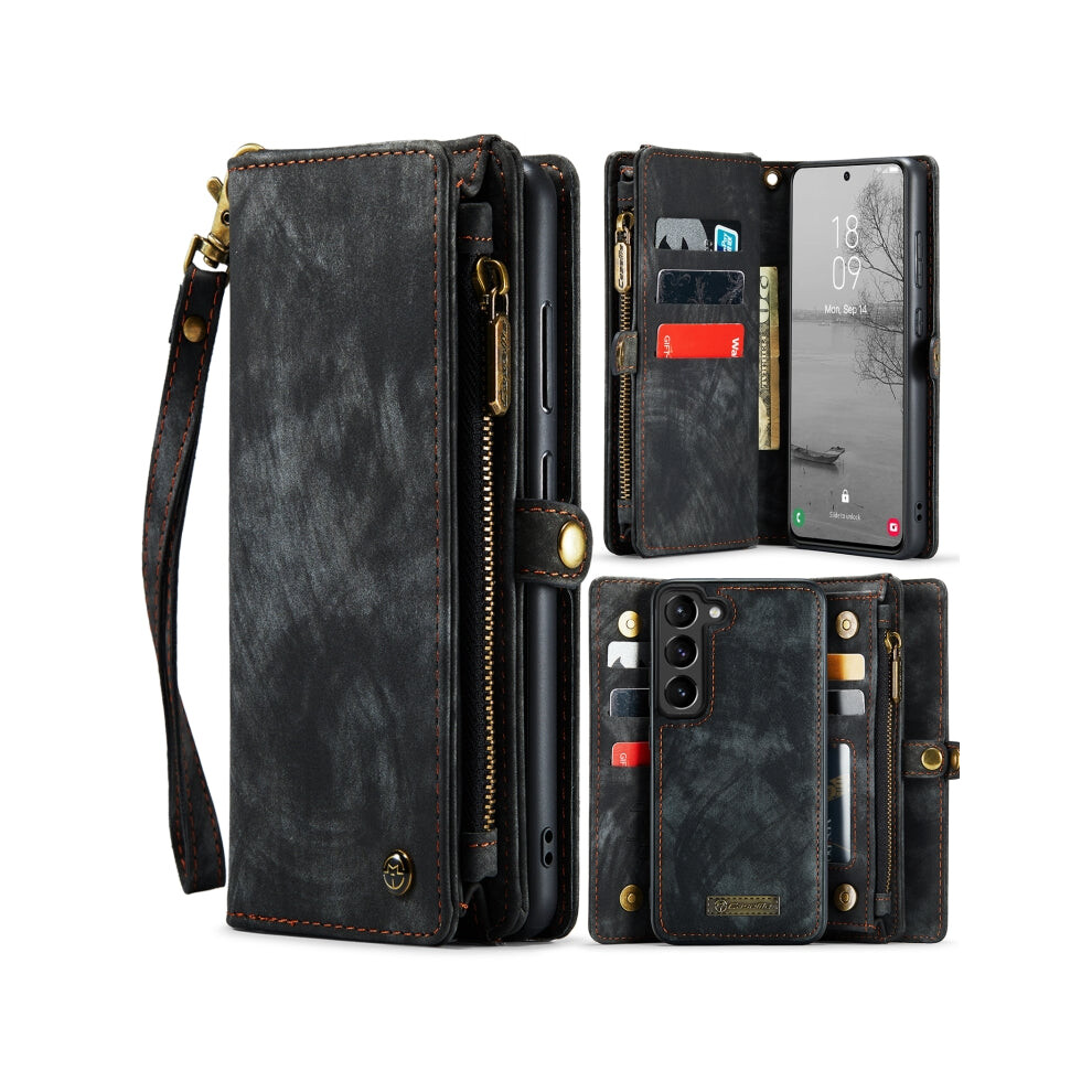For Samsung Galaxy S23 5G Caseme 008 Detachable Multifunctional Leather Phone Case(Black) Black 880007678316