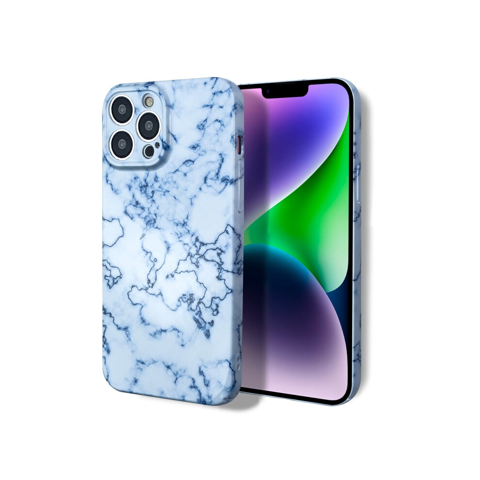 For Iphone 13 Pro Max Marble Pattern Phone Case(Blue ) White 740390298921