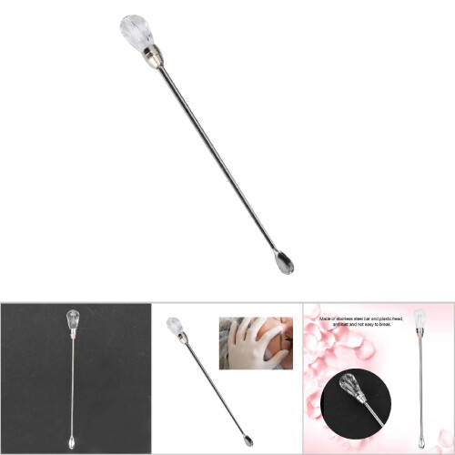Dingln Makeup Eyebrows Tattoo Ink Mixer Stainless Steel Spoon Transparent 1