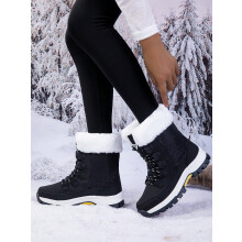 (Black, EUR43) Women's Outdoor Casual Sport Boots, Lace-Up High-Top Boots, Warm Snow Boots, Mid-Calf Winter Shoes