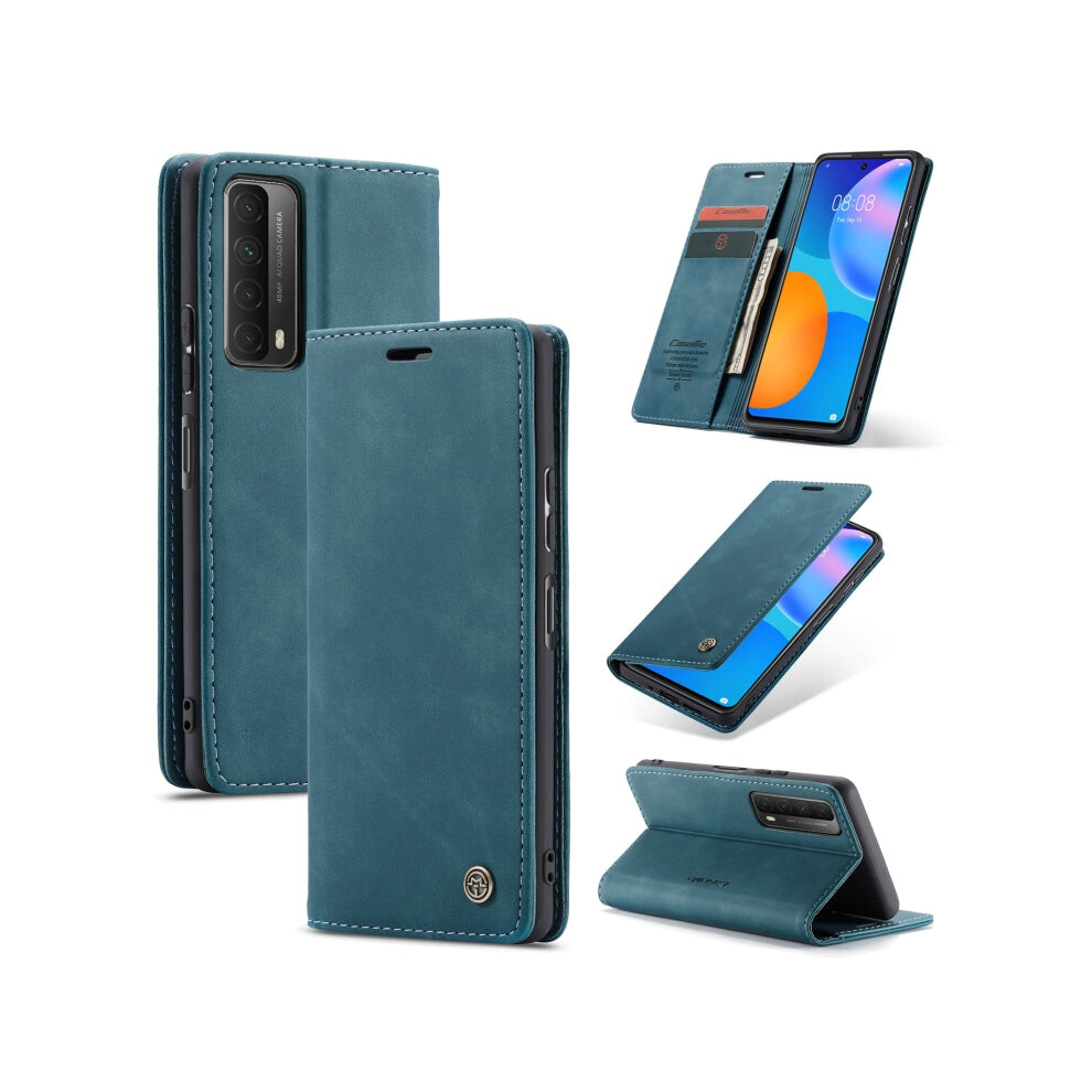 For Huawei P Smart 2021 Caseme-013 Multifunctional Retro Frosted Horizontal Flip Leather Case With Card Slot & Holder & Wallet(Blue) Blue 740390257034
