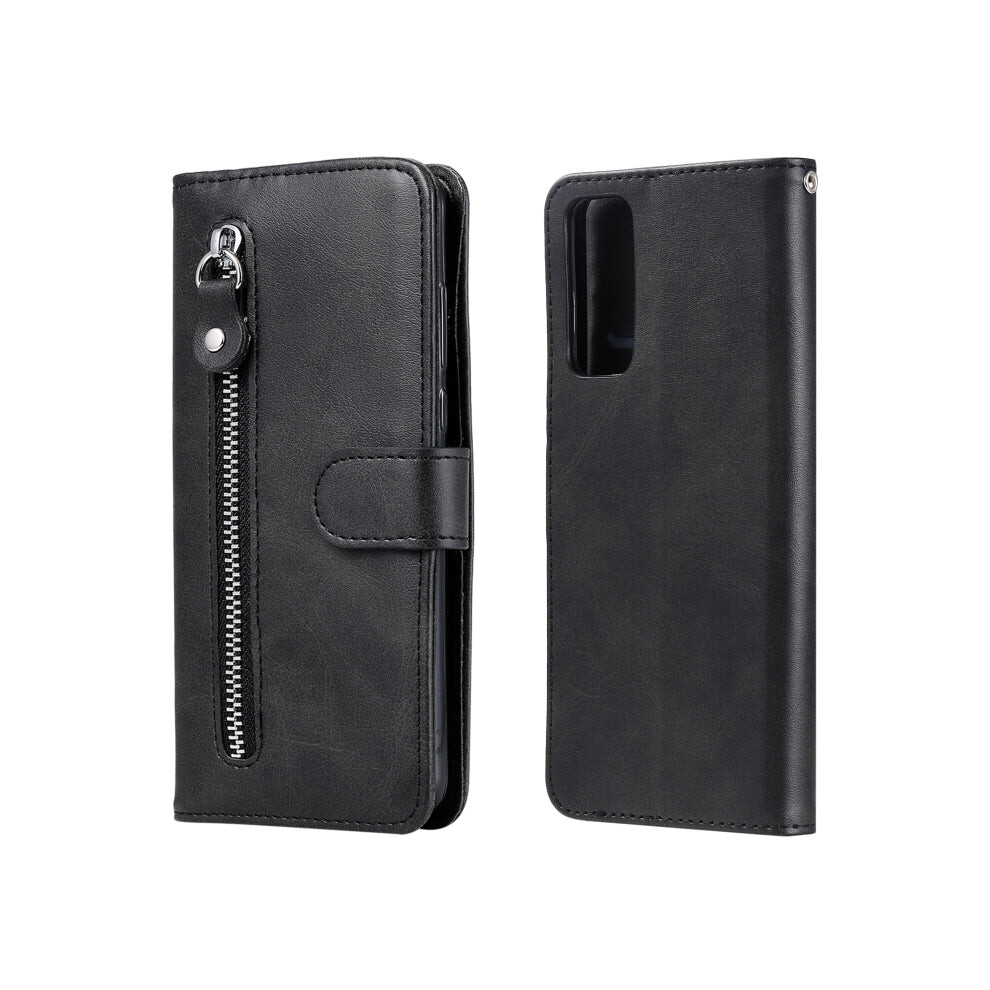 For Huawei P Smart 2021 / Y7a / Honor 10X Lite Fashion Calf Texture Zipper Horizontal Flip Leather Case With Holder & Card Slots & Wallet(Black) Black 740390257126