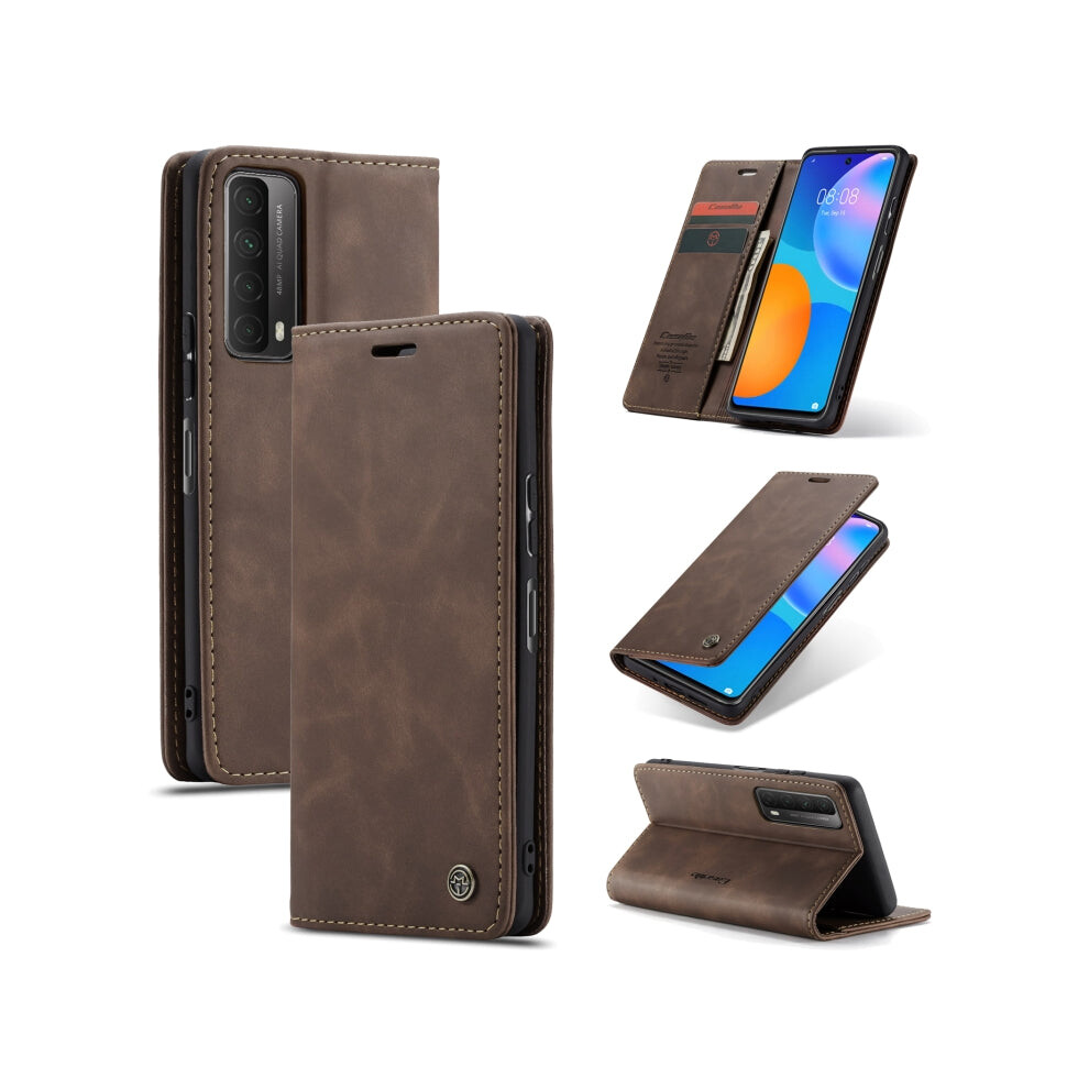 For Huawei P Smart 2021 Caseme-013 Multifunctional Retro Frosted Horizontal Flip Leather Case With Card Slot & Holder & Wallet(Coffee) 740390257072