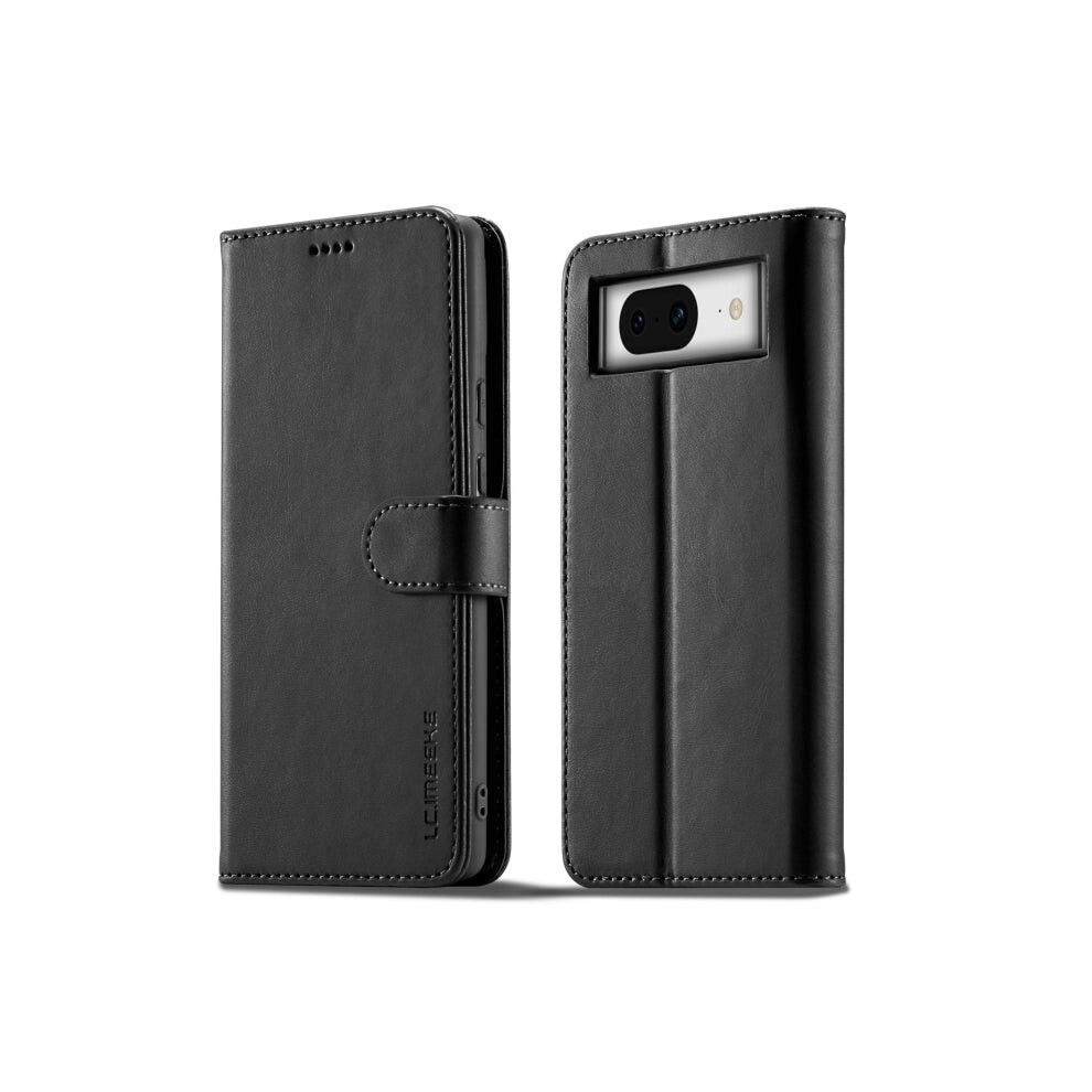 For Google Pixel 7A Lc.imeeke Calf Texture Flip Leather Phone Case(Black) Black 740390256402