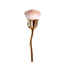 Rose Flower Makeup Brush Loose Powder Brush Beauty Tools(White + Brown)