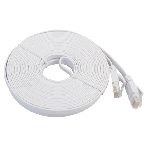 20m CAT6 Ultra-thin Flat Ethernet Network LAN Cable, Patch Lead RJ45 (White) 2
