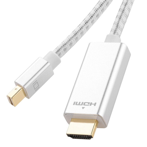 1080P 60Hz Mini DisplayPort to HDMI Cable, Cable Length:2m (Silver) 2