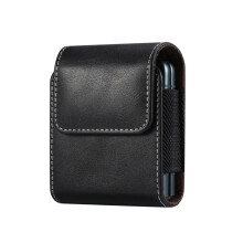 For Samsung Galaxy Z Flip3 5G Lamb Texture Waist Hanging Phone Case(Black)
