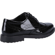 (Black, 6 (Adults')) Hush Puppies Verity Leather Women's Patent Black Brogues Shoes