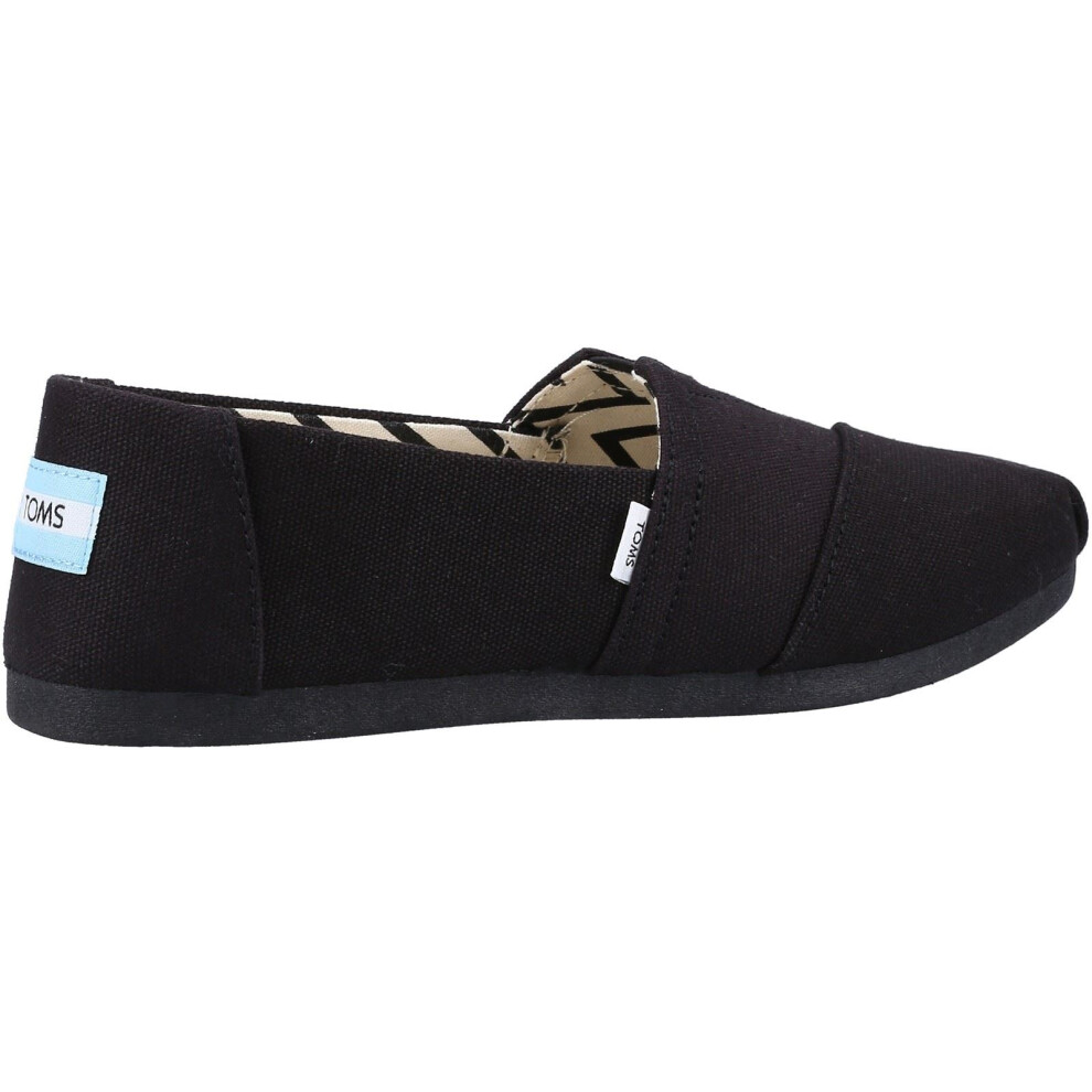 (Black, 4 (Adults')) TOMS Alpargata 100% Cotton Women's Black Espadrilles