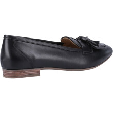 (Black, 8 (Adults')) Hush Puppies Marissa Tassel Leather Women's Black Loafers