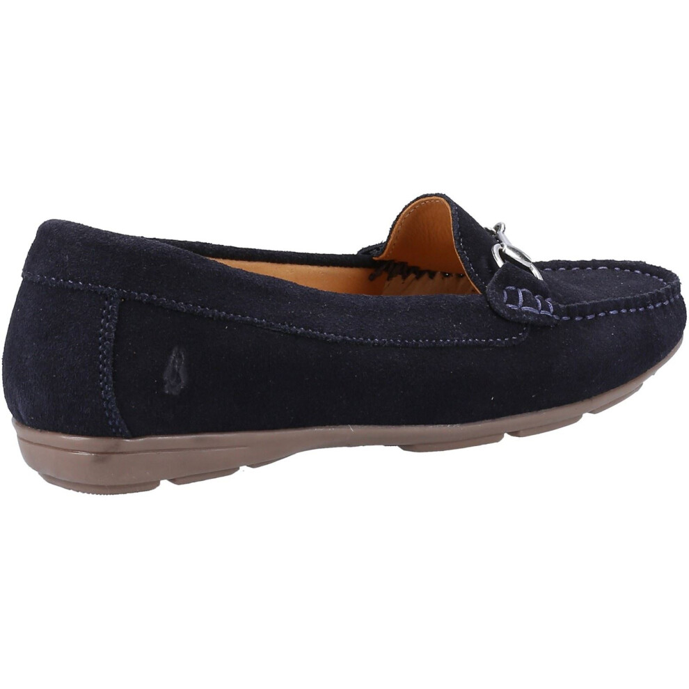 (Blue, 8 (Adults')) Hush Puppies Molly Snaffle Suede Women's Navy Loafers