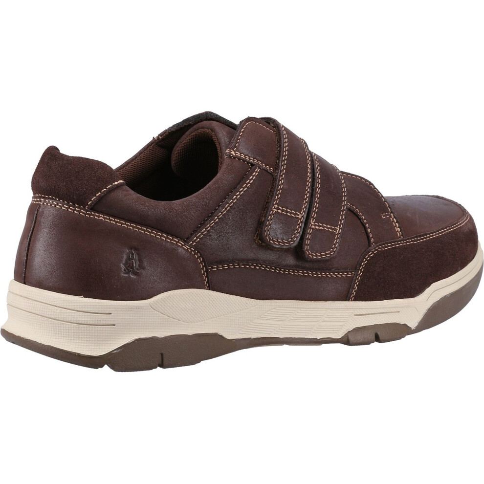 (Brown, 6 (Adults')) Hush Puppies Fabian Double Strap Leather Men's Brown Loafers