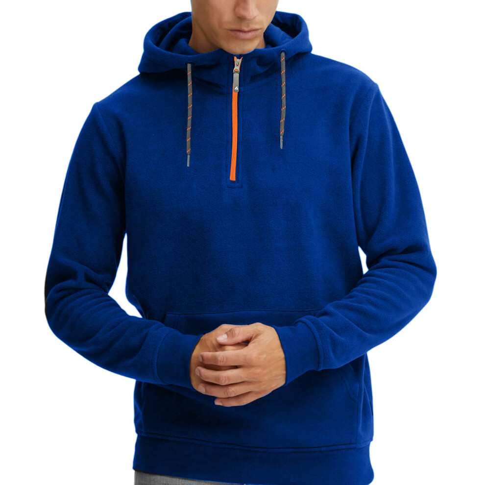 (Blue, L) ALEKO Mens Hoodies Long Sleeve Half Zip