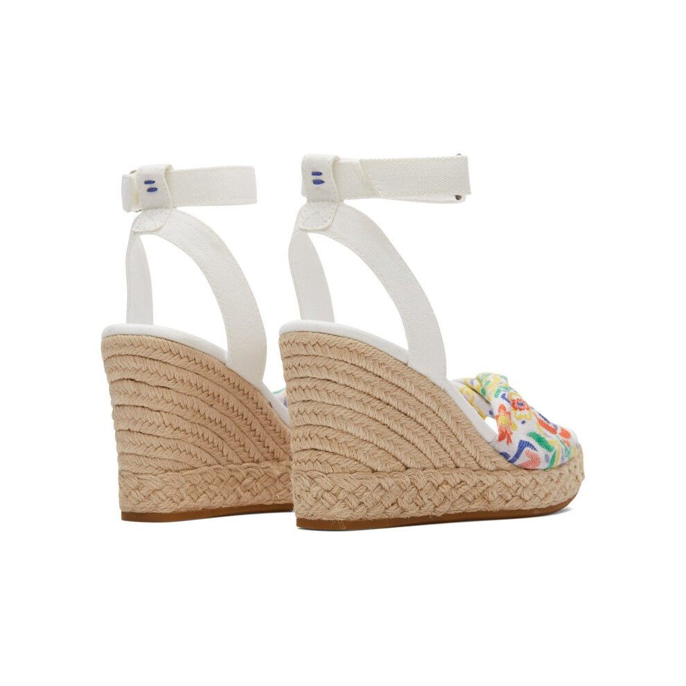 (White, 6 (Adults')) TOMS Marisela Polyester Women's White Wedges