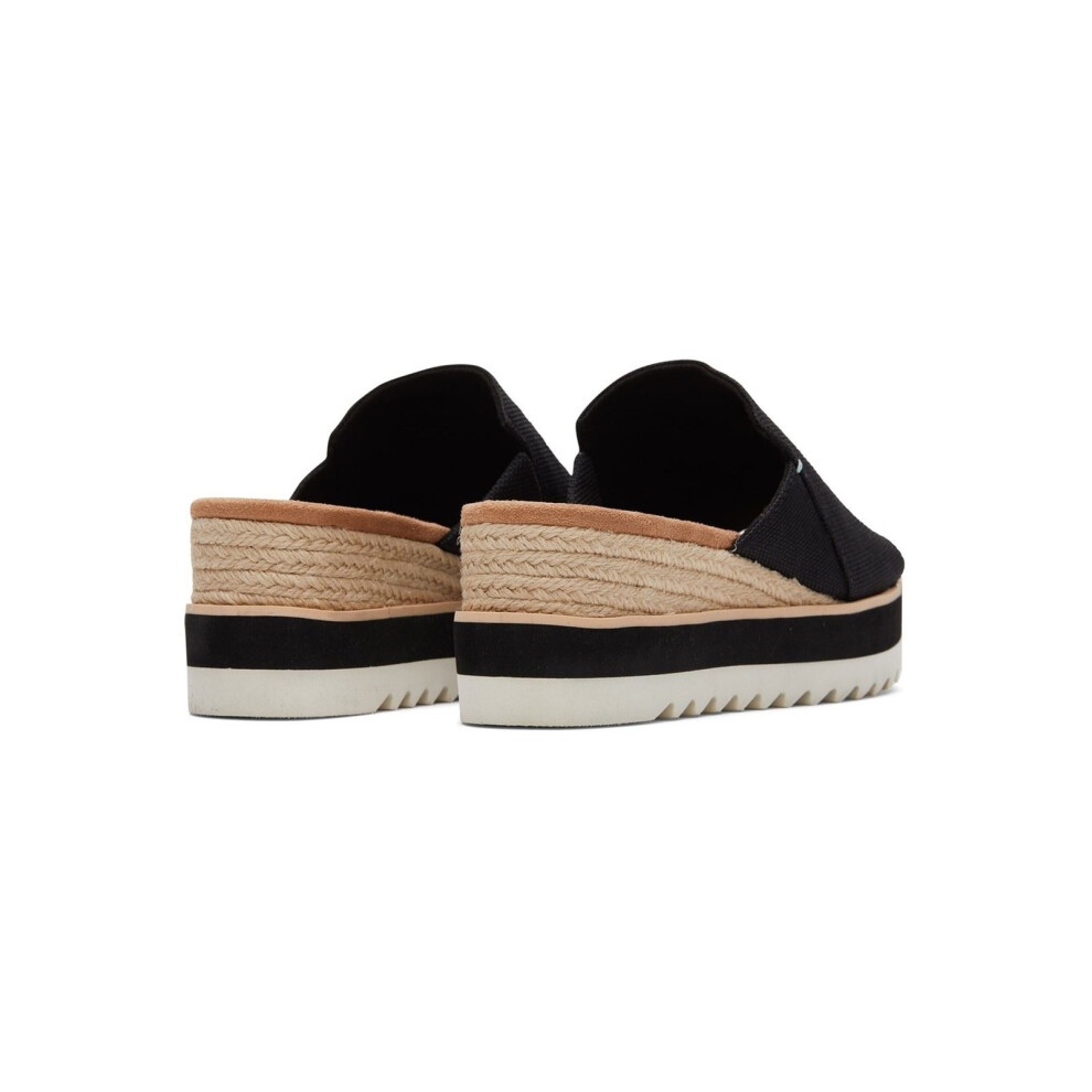 Toms (Black, 5 (Adults')) Diana Mule Polyester Women's Black Wedges