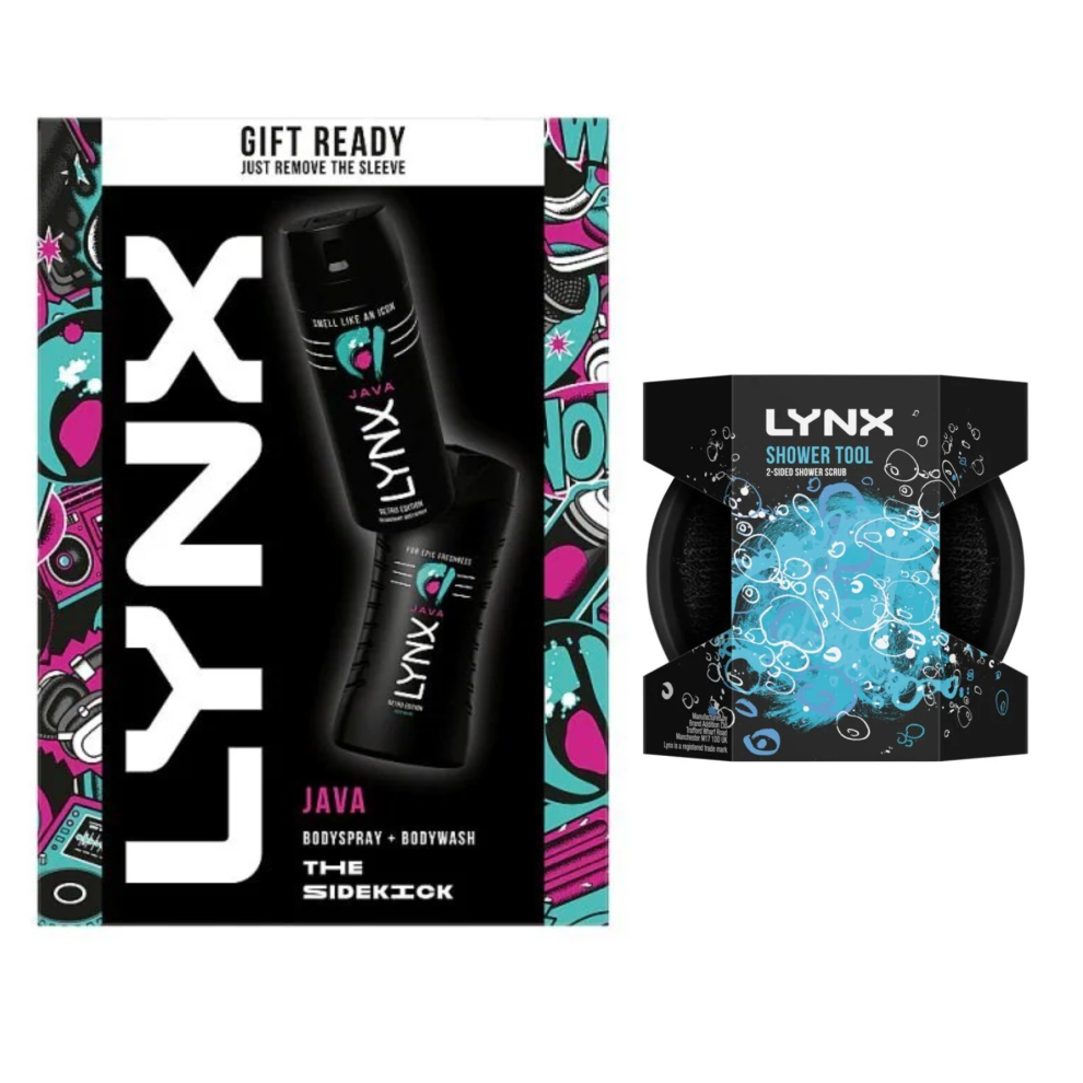 Lynx Java 3pc Gift Set 150ml Deodorant 225ml Body Wash & Manwasher