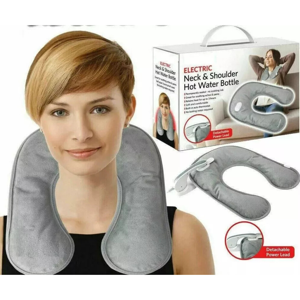 Rechargeable Neck & Shoulder Hot Water Bottle | Electric Massaging Heat Pad Warmer