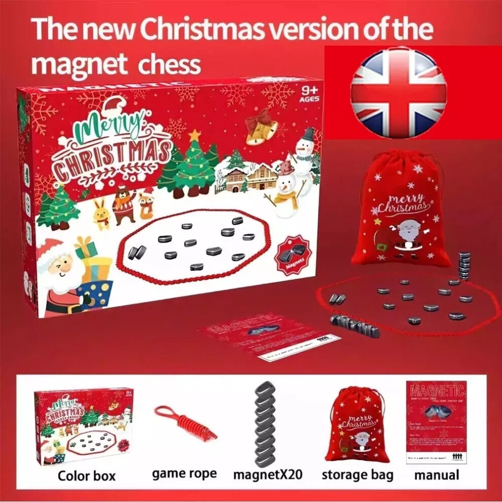 Christmas Magnetic Chess Game 20 Magnetic Pieces Party Supplies for Kids Gifts