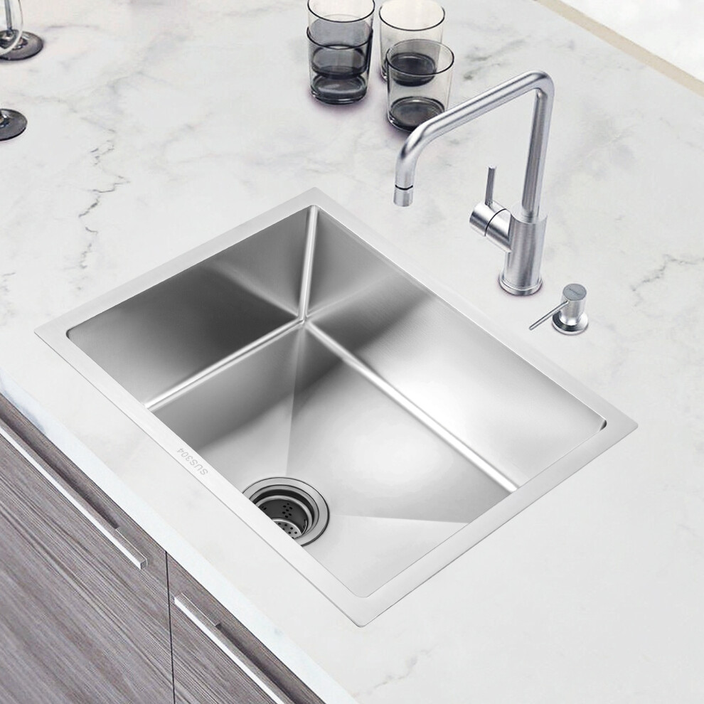 Large Super Deep Single Bowl Square Stainless Steel Kitchen Sink