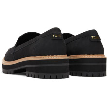 (Black, 8 (Adults')) TOMS Cara Leather Women's Black Loafers