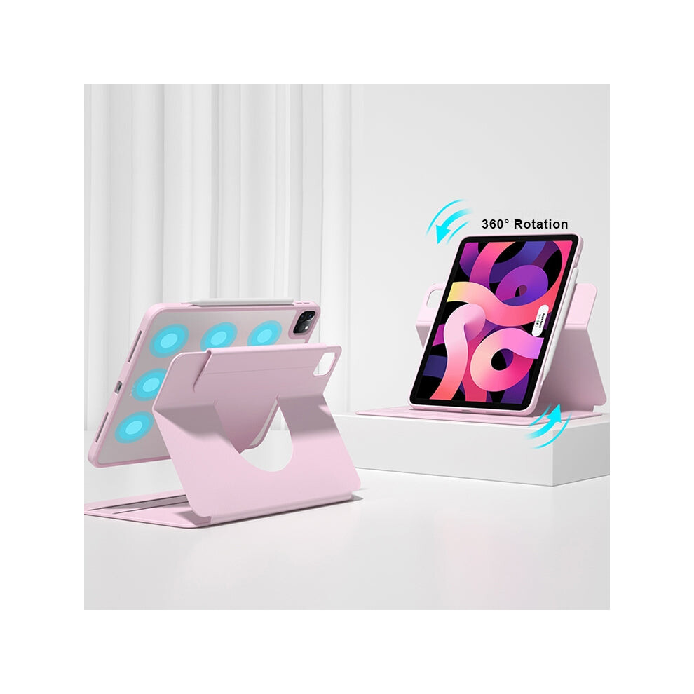 Photos - Other for Computer For iPad Pro 11  / 2021 / 2020 / 2018 Front Stand Rotating Clear Back Smart Tablet Case 2022(Pink)