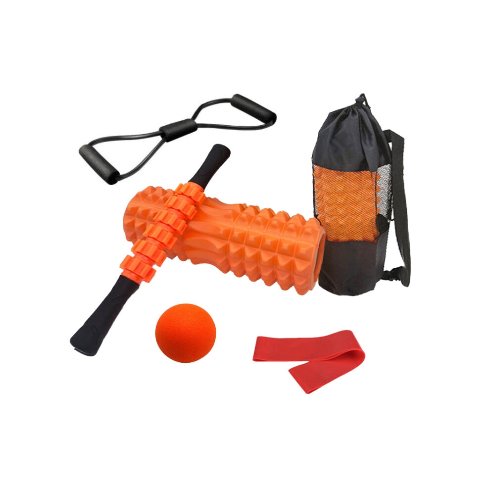 Photos - Ab Wheel 6pcs/set Crescent Hollow Foam Roller Yoga Column Set Fitness Muscle Relaxation Massager Set(45cm Orange)