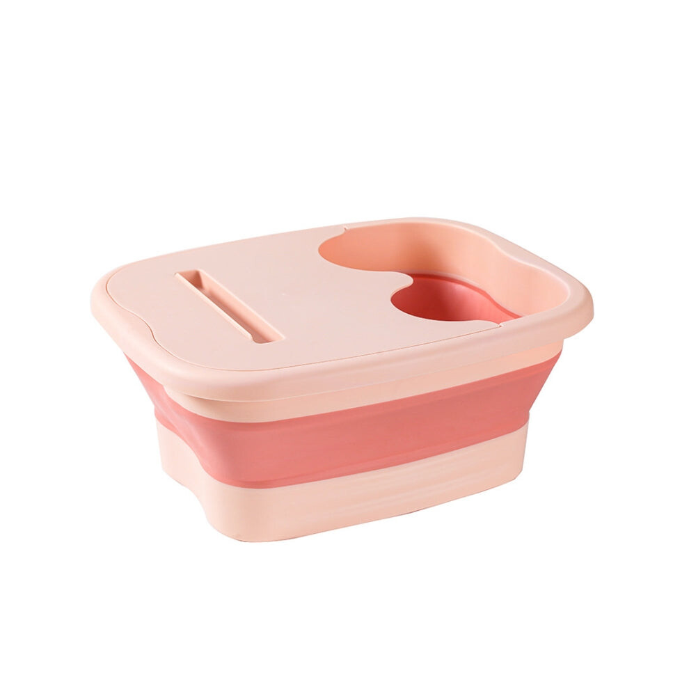 Daily Deal Offers 15L Foldable Foot Bath Bucket Foot Massage Wash Basin With Lid Pink