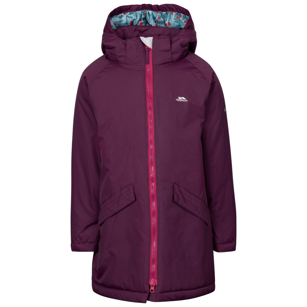(11-12 Years, Potent Purple) Trespass Girl's Waterproof Jacket Hooded Observe