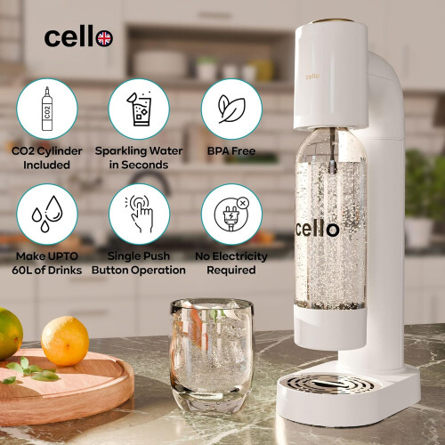 Cello Cello 1 Litre Sparkling Water and Soda Maker Machine in White 1