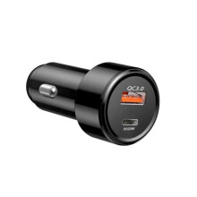 TE-P31 PD 20W USB-C / Type-C QC3.0 18W USB Fast Car Charger(Black)