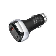 YSY-312PD PD 20W USB-C / Type-C QC3.0 18W USB Interface 38W High-power Car Charger(Black)