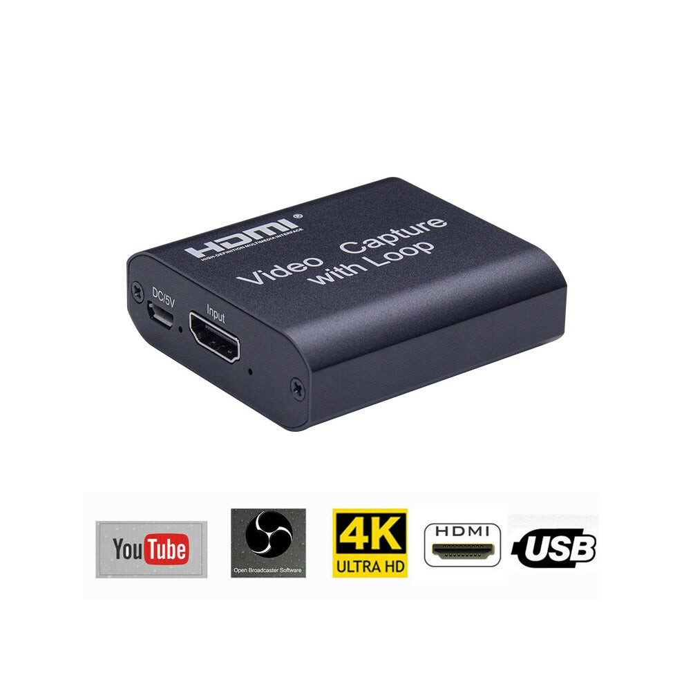 Usb 2.0 To Hdmi 4K Hd Video Capture With Loop (Black) Black 740441826257