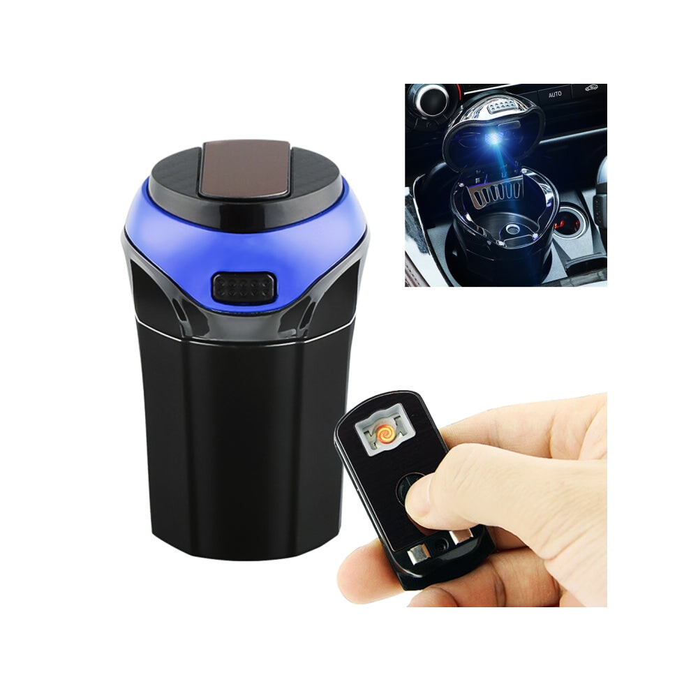 2 In 1 Universal Car Detachable Electronic Cigarette Lighter + Trash Rubbish Bin Ashtray(Blue) Blue 740390245352