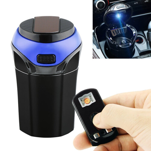 2 in 1 Universal Car Detachable Electronic Cigarette Lighter + Trash Rubbish Bin Ashtray(Blue) 1
