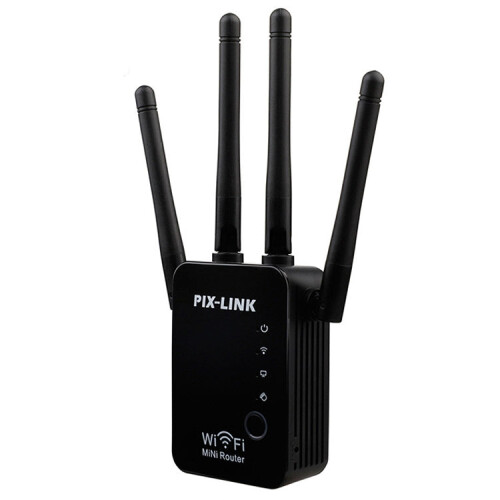 Wireless Smart WiFi Router Repeater with 4 WiFi Antennas, Plug Specification:UK Plug(Black) 2