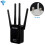 Wireless Smart WiFi Router Repeater with 4 WiFi Antennas, Plug Specification:UK Plug(Black) 1