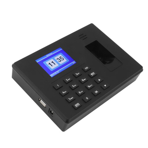 Fingerprint Recognition Voice Broadcast Smart Report Generation Attendance Machine, Model: Black UK Plug 2