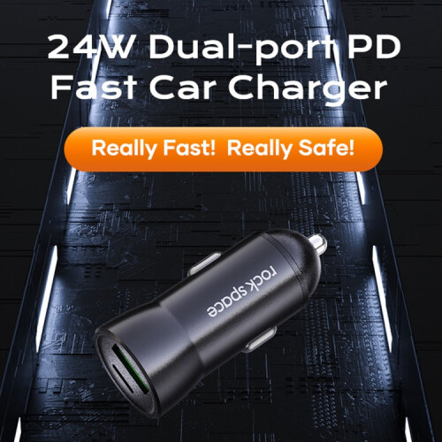 ROCK Space H12 PD 20W Type-C / USB-C  USB Fast Charging Car Charger(Black) 2