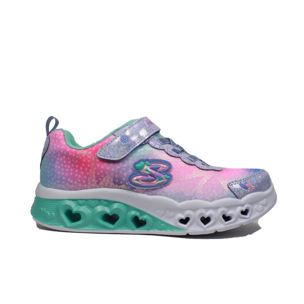 (2 (Children's)) Flutter Heart Lights - Simply Love | Lavender | Childrens Light Up Trainers