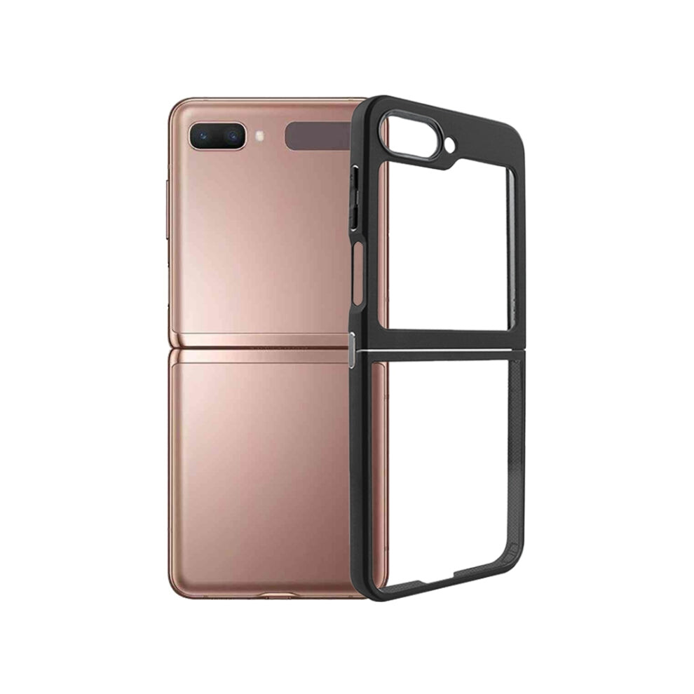 For Samsung Galaxy Z Flip5 Frosted Tpu Transparent Pc Phone Case(Black) Black 740390259113
