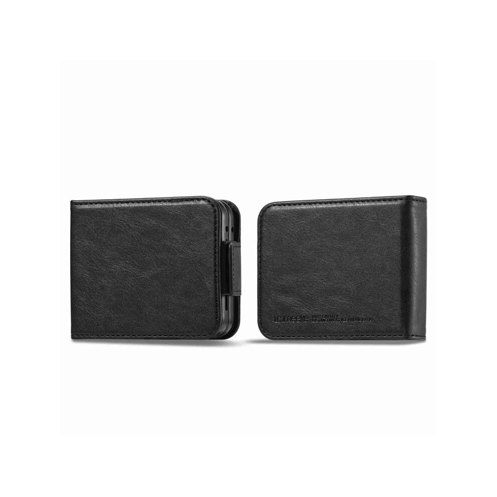 For Samsung Galaxy Z Flip5 Lc.imeeke Rfid Anti-Theft Leather Phone Case(Black) Black 740390258970