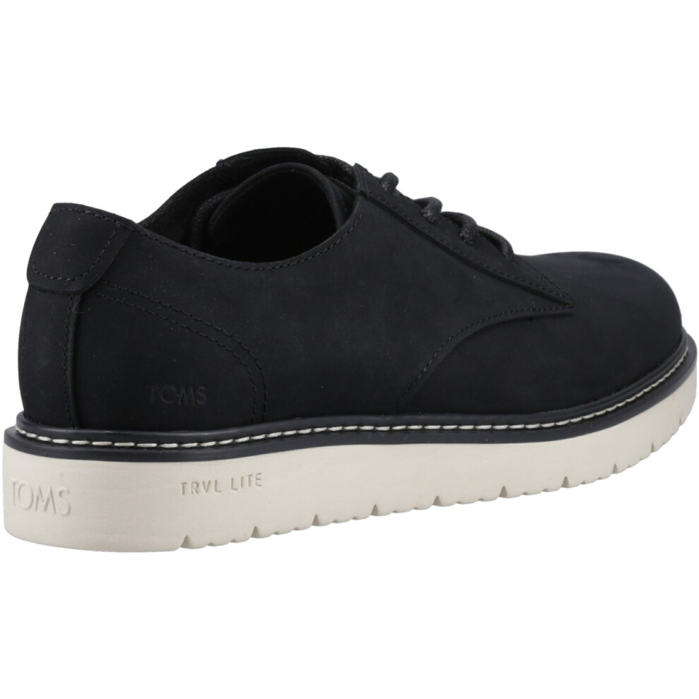Toms (Black, 7 (Adults')) Navi Trvl Lite Leather Men's Black Oxford Shoes
