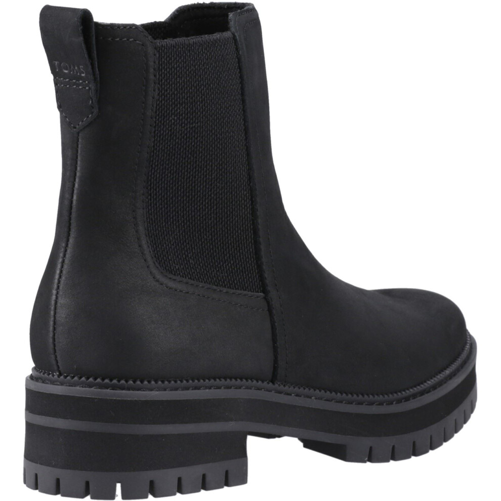 Toms (Black, 6 (Adults')) Bennet Leather Women's Black Boots